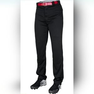 Rawlings Semi-Relaxed Full Length Baseball Pant | Solid Black | NWT